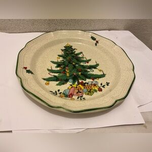 Mikasa Christmas Festive Season EB451 12” Rimmed Serving Tray Platter Chop Plate